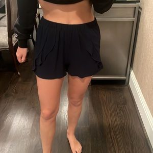 Navy Ruffle Shorts